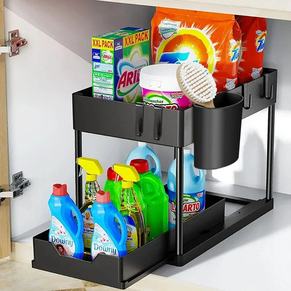 2-Tier Under Sink Sliding Cabinet Organizer