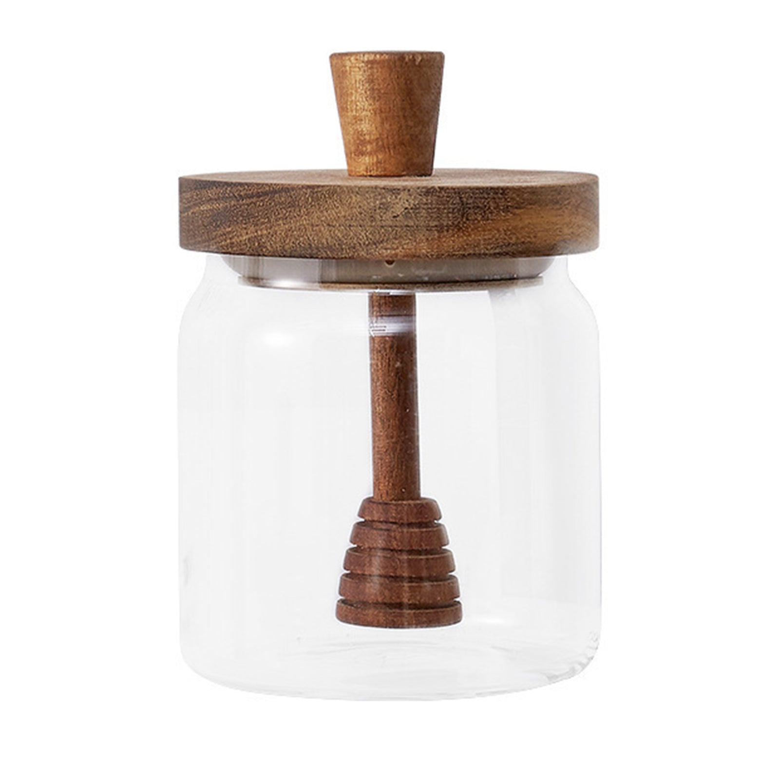 Honey Jar with Dipper Glass Storage