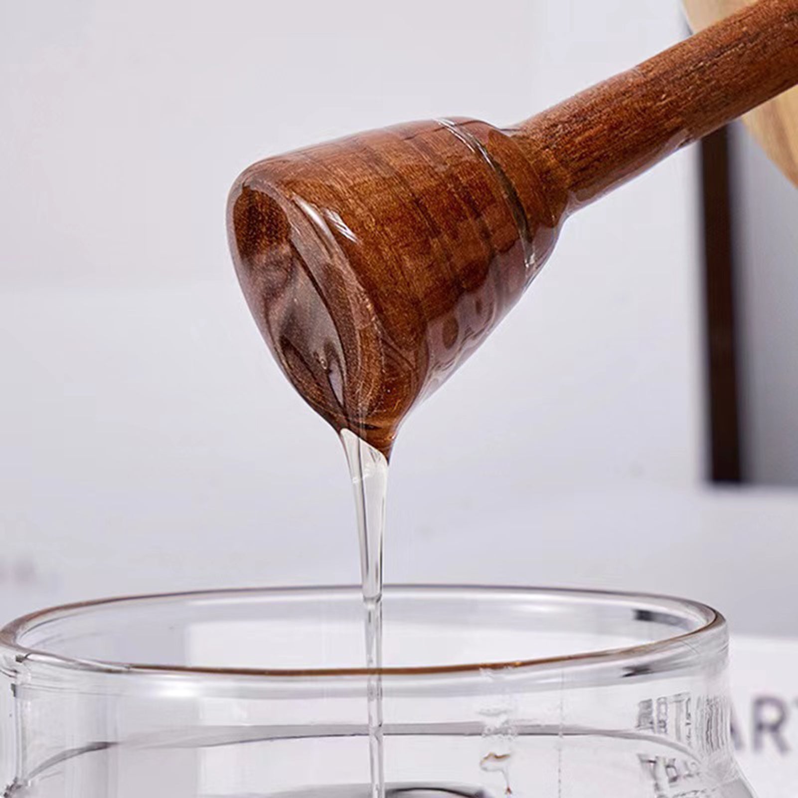 Honey Jar with Dipper Glass Storage