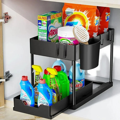 2-Tier Under Sink Sliding Cabinet Organizer