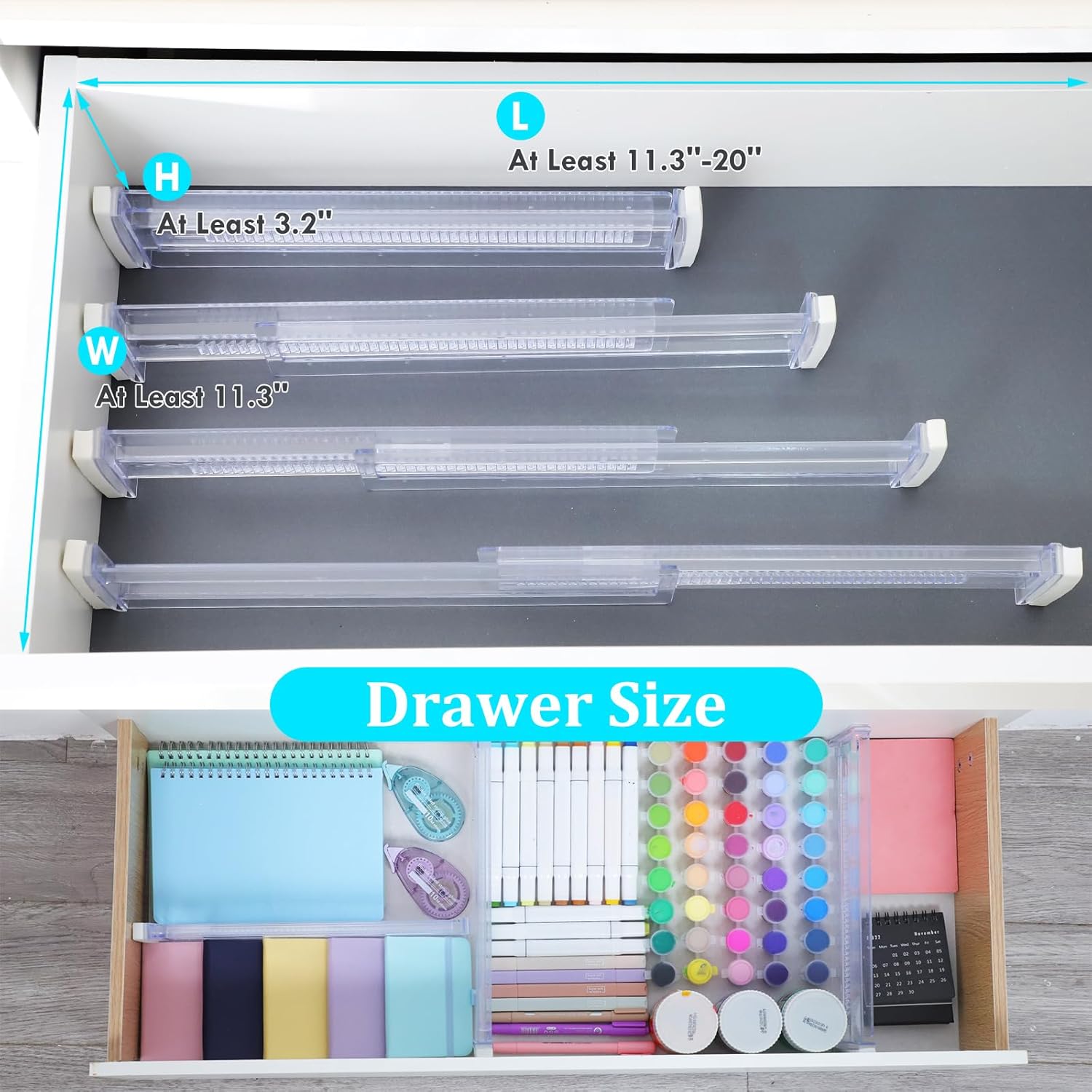 Adjustable Drawer Organizer Set