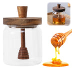 Honey Jar with Dipper Glass Storage