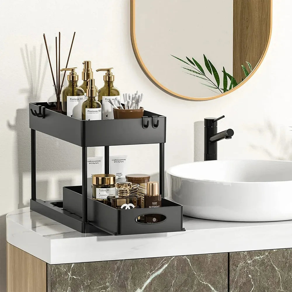 2-Tier Under Sink Sliding Cabinet Organizer